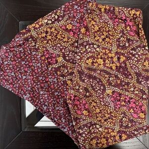*SO* Maroon x Floral Flowy Pants Size Large NWT